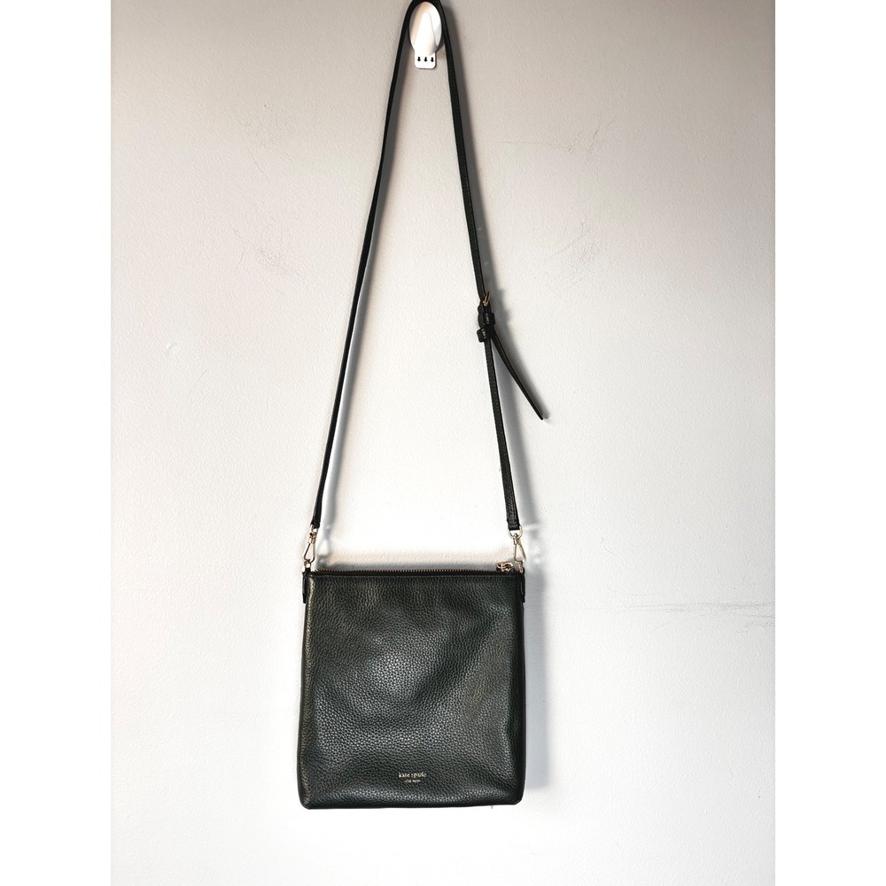 Kate Spade New York Green Pebbled Leather Crossbody Bag Purse Gold Hardware